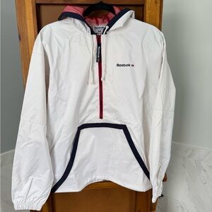 Reebok Classic Red and White Mesh Jacket